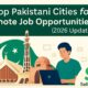 top cities in Pakistan for remote jobs opportunities